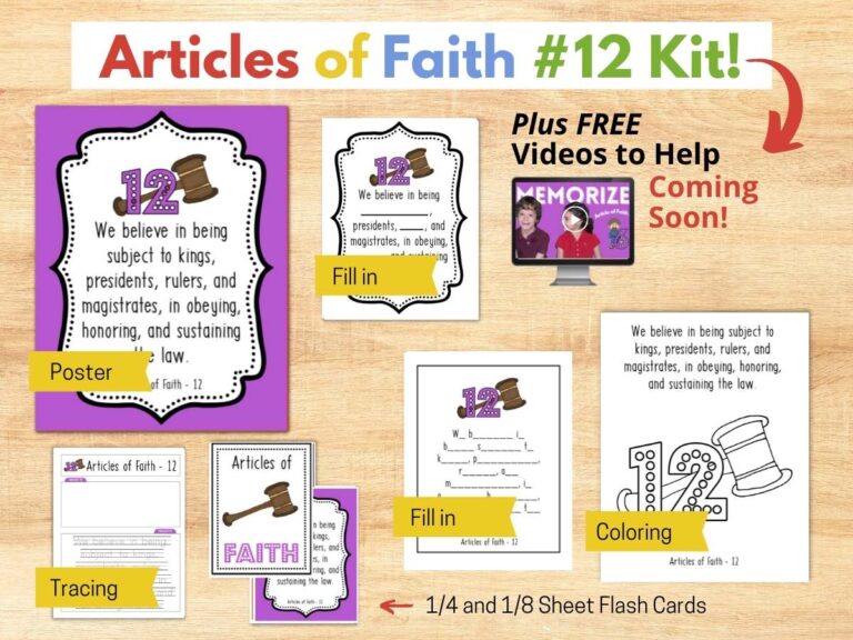 Twelfth article of faith 12 mtc for kids