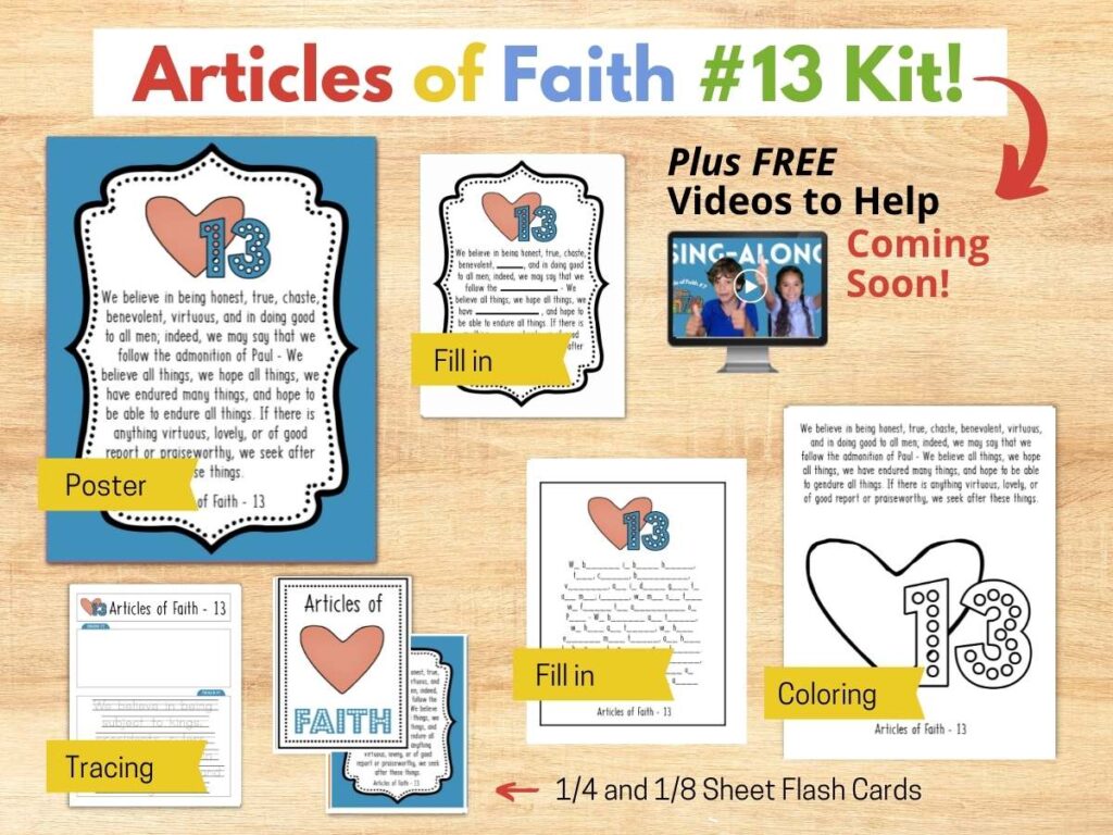 Thirteenth Article of Faith 13 MTC for Kids